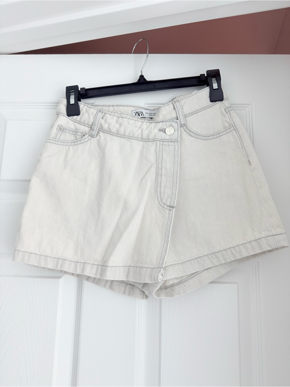 Zara Women's Light Beige Denim Skort